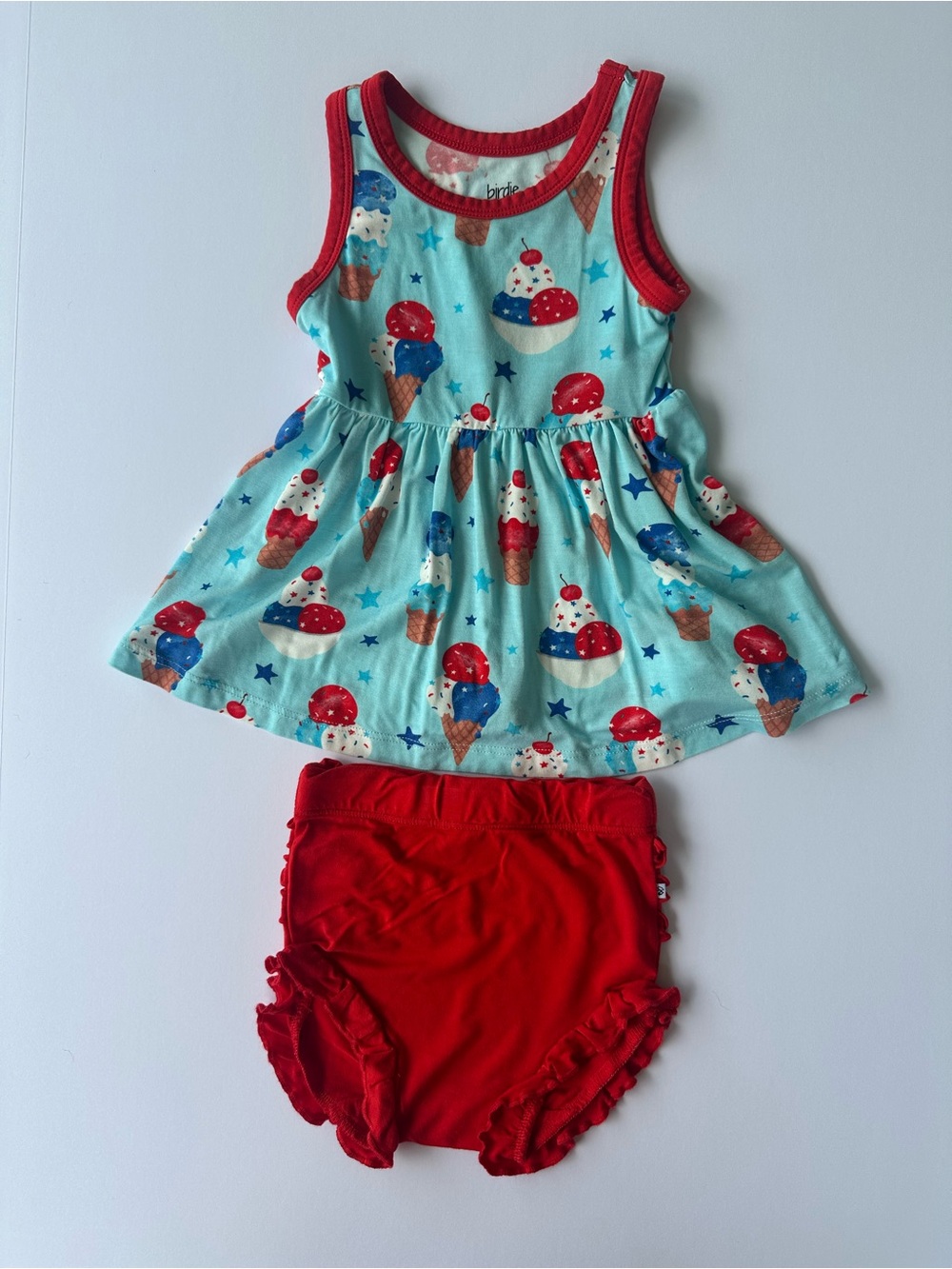 Birdie Bean | Bamboo 4th of July Ice Cream Daywear Set | 12-18 months